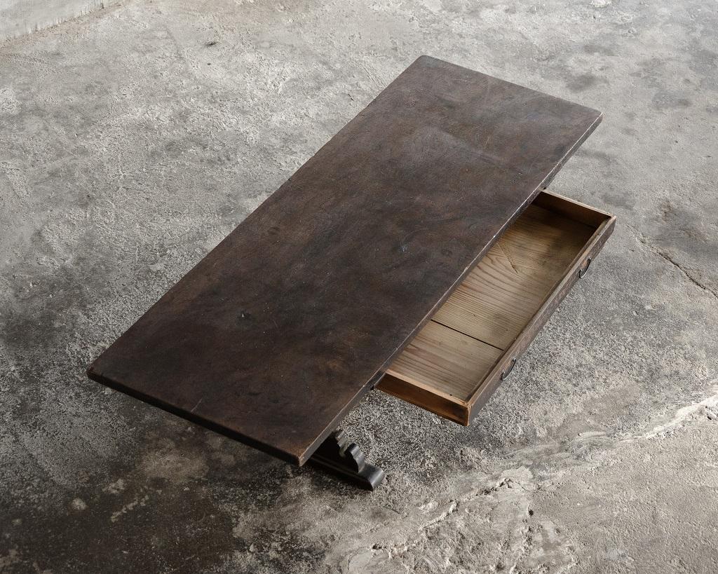 Japanese Antique Writing Desk, Low table Meiji Era '1868-1912', Wabi Sabi 8