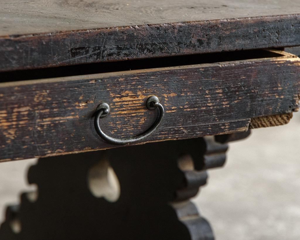 Japanese Antique Writing Desk, Low table Meiji Era '1868-1912', Wabi Sabi 12