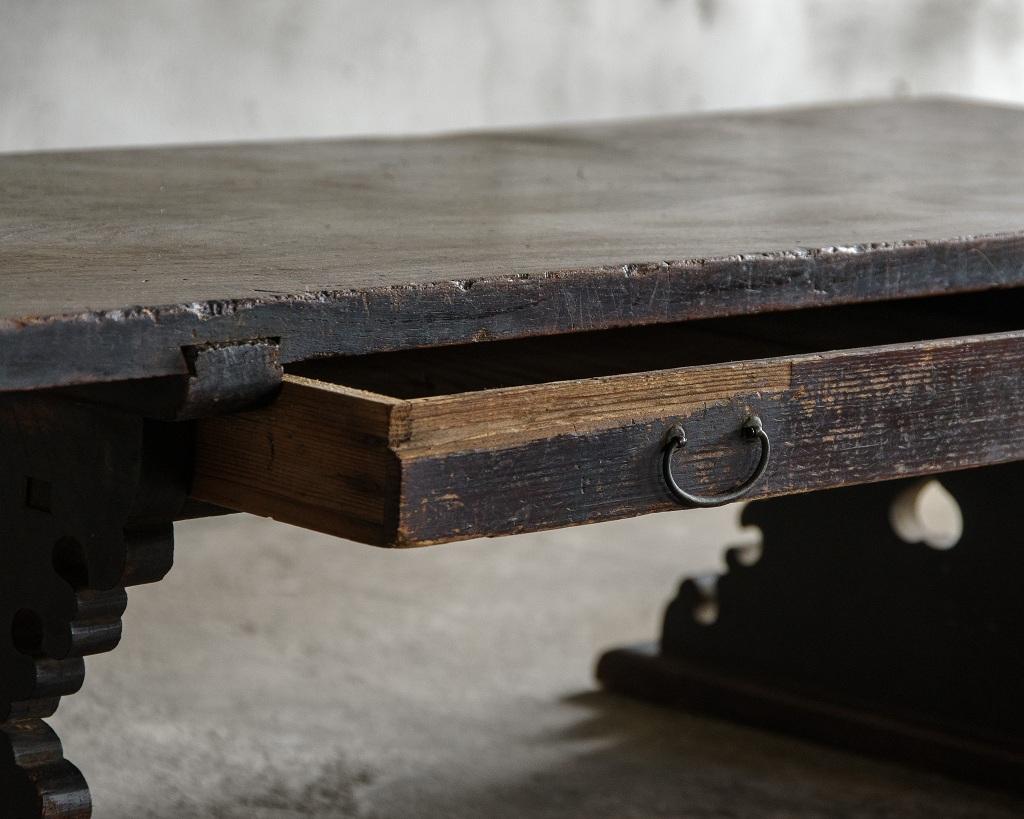 Japanese Antique Writing Desk, Low table Meiji Era '1868-1912', Wabi Sabi 13