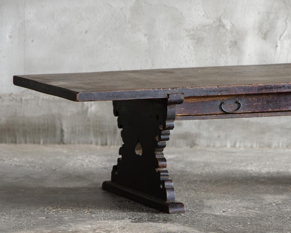 20th Century Japanese Antique Writing Desk, Low table Meiji Era '1868-1912', Wabi Sabi