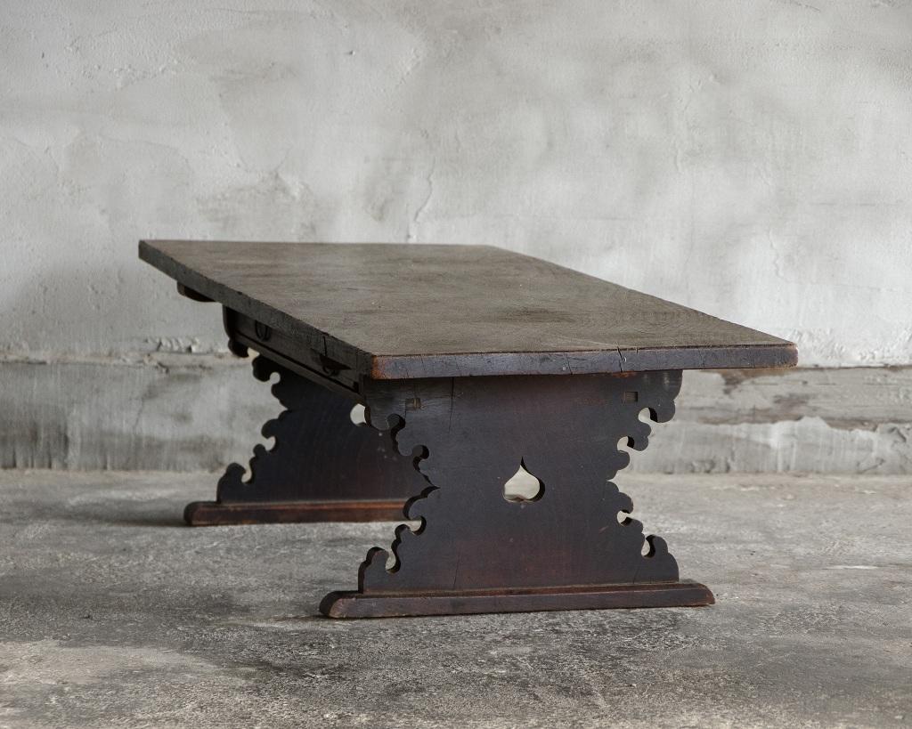 Japanese Antique Writing Desk, Low table Meiji Era '1868-1912', Wabi Sabi 1