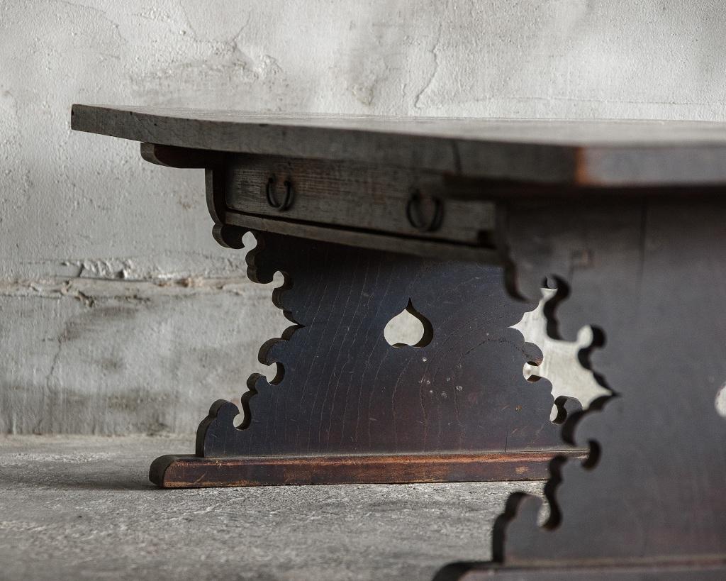 Japanese Antique Writing Desk, Low table Meiji Era '1868-1912', Wabi Sabi 2