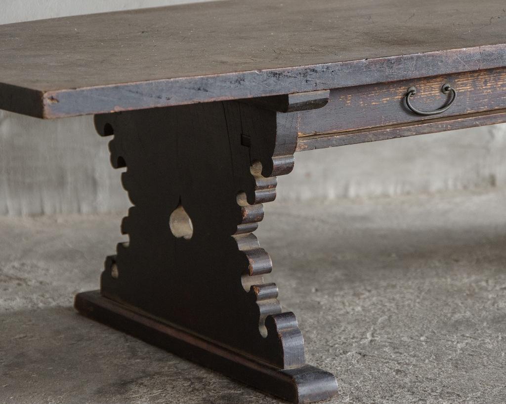 Japanese Antique Writing Desk, Low table Meiji Era '1868-1912', Wabi Sabi 4