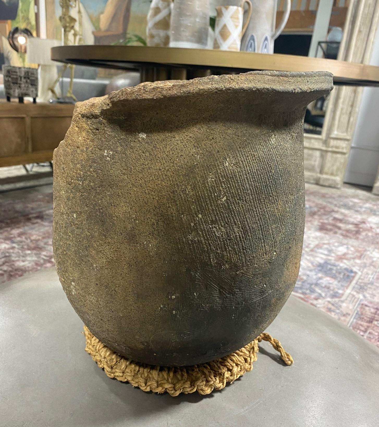 Earthenware Japanese Antique Yayoi Doki Pottery Ceramic Wabi-Sabi Art Vase Jar Sculpture