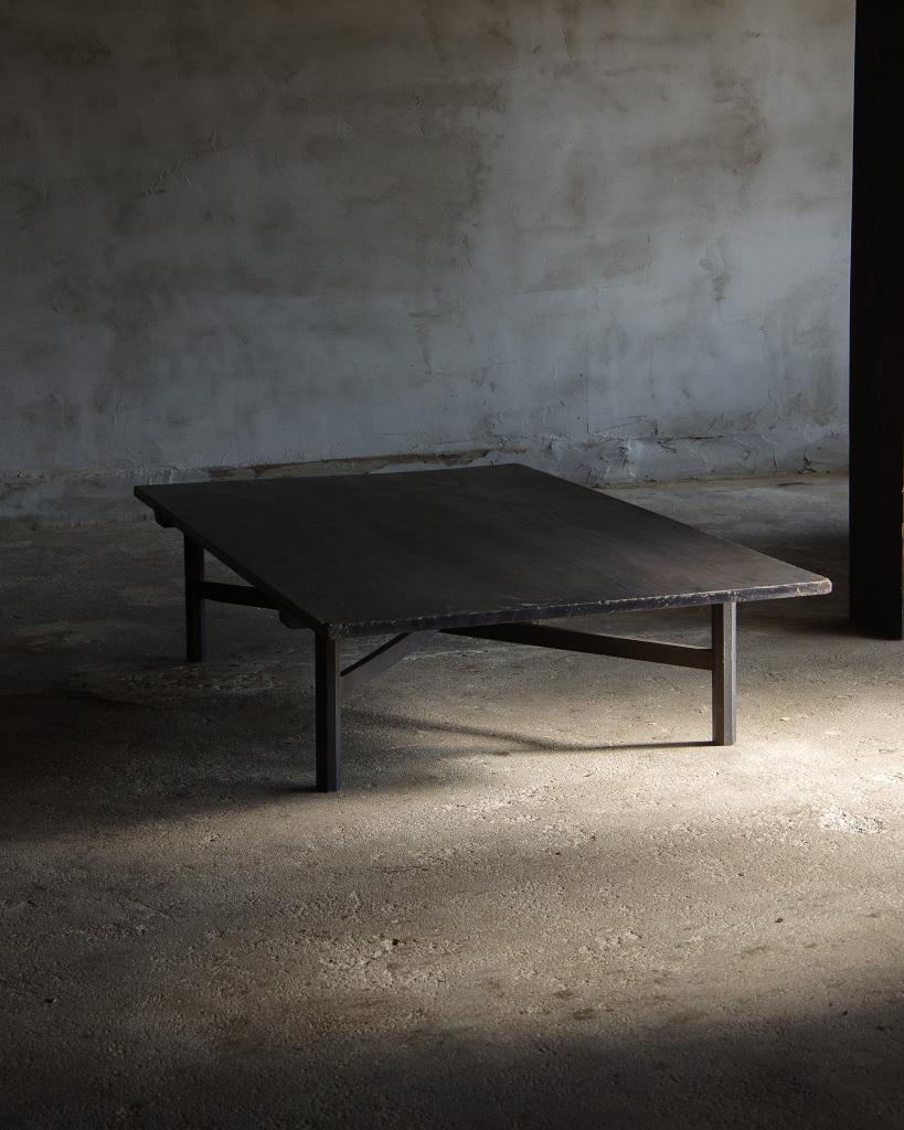 Tavolo basso Zataku giapponese antico, tarda epoca Meiji'1868-1912'Wabi Sabi 4