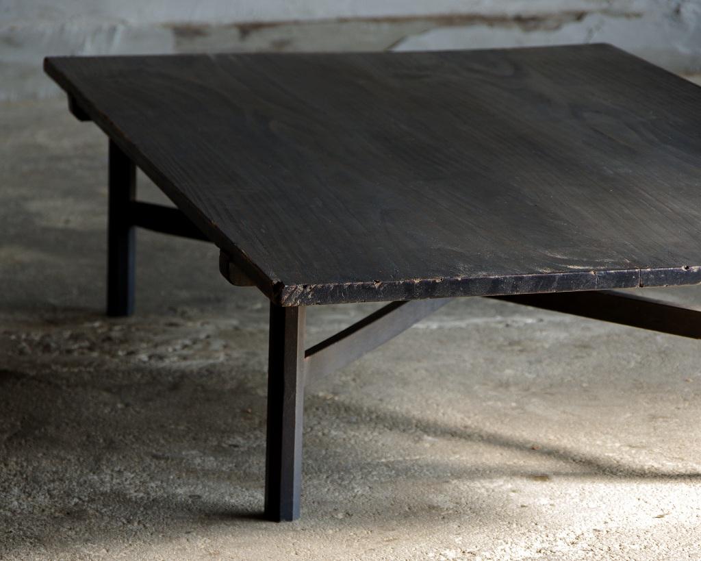Tavolo basso Zataku giapponese antico, tarda epoca Meiji'1868-1912'Wabi Sabi 2
