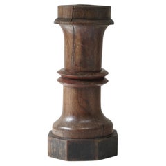 Japanese Antique Zelkova Carved Pillar, 19th Century, Wabi-Sabi