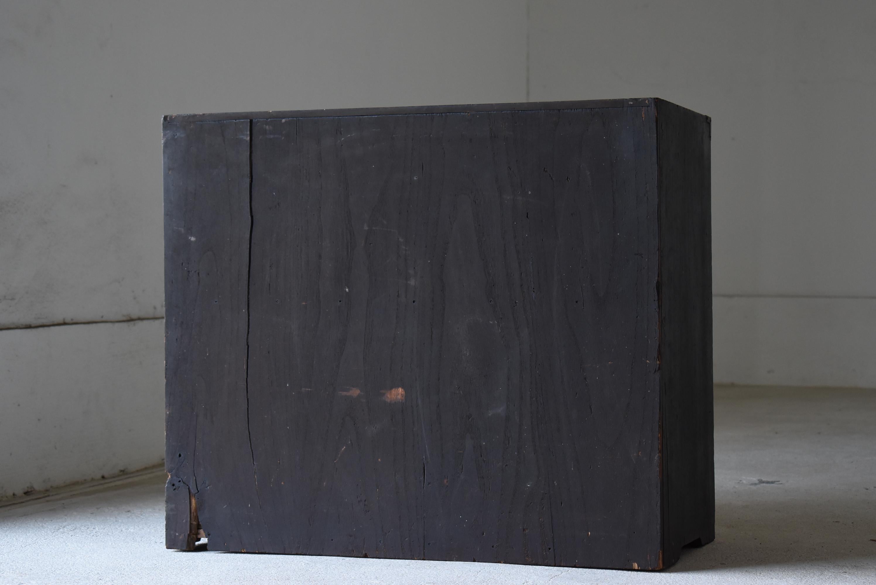 Cajón Japonés Antiguo de Madera de Zelkova Años 1860-1900 / Tansu Wabi Sabi 6
