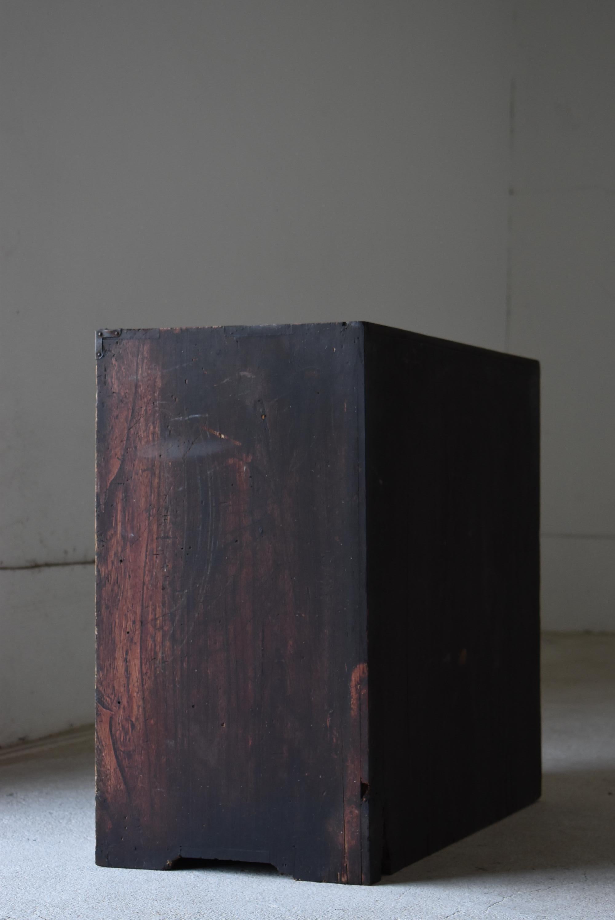 Cajón Japonés Antiguo de Madera de Zelkova Años 1860-1900 / Tansu Wabi Sabi 7