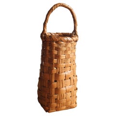 Japanese Antiques a basket by Chikuryu-sai Yamamoto(山本竹龍齋) lotus Bamboo