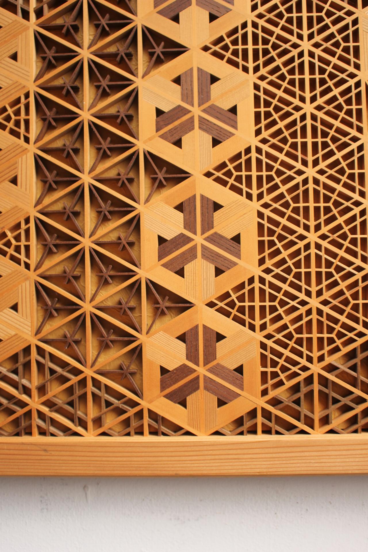 Old Japanese Classical techniques, Kumiko wall hanging by joiner For Sale 6