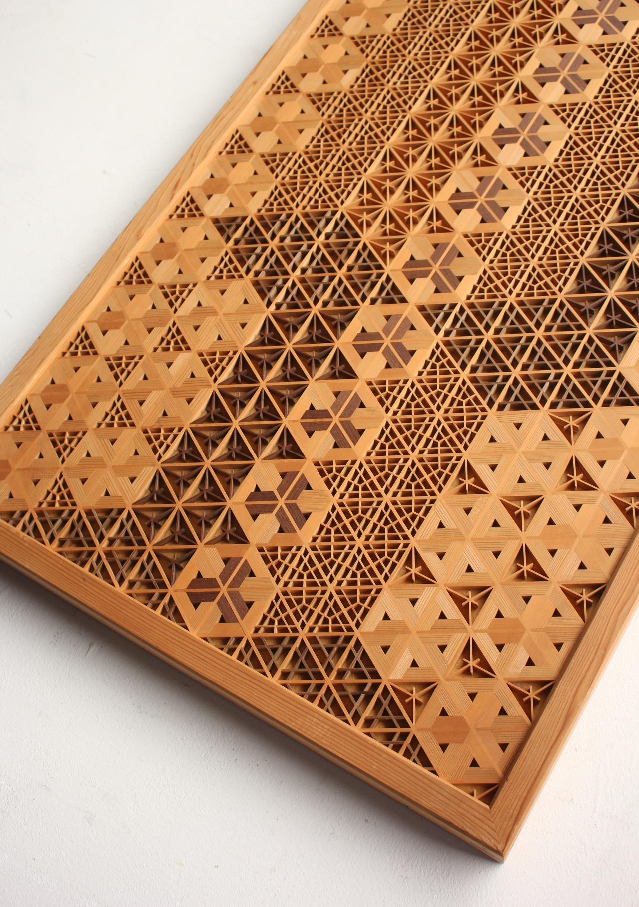 Old Japanese Classical techniques, Kumiko wall hanging by joiner For Sale 9