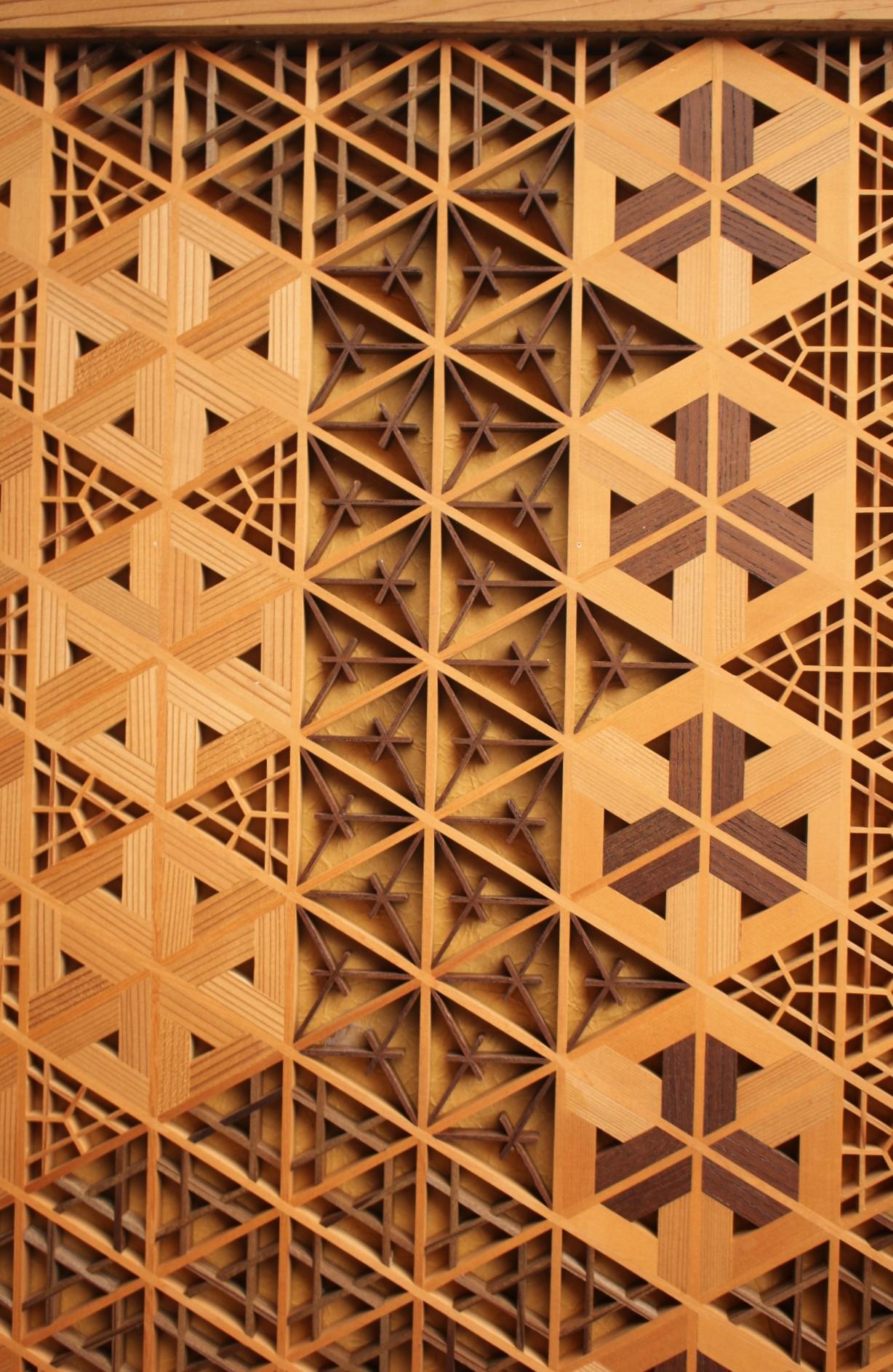 Old Japanese Classical techniques, Kumiko wall hanging by joiner For Sale 1