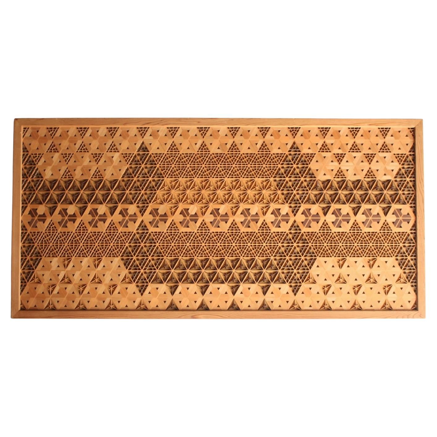Old Japanese Classical techniques, Kumiko wall hanging by joiner For Sale