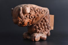 Japanese Antiques After 1910-Wood Carving Lions / Shrines and Temples