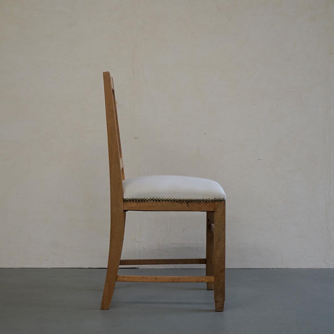 Japanese Antique Chair Oak Wood 1950s-1960s Primitive Japandi For Sale 4