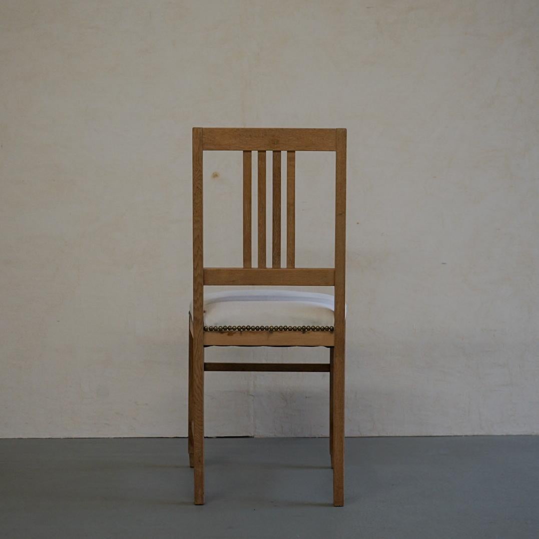Japanese Antique Chair Oak Wood 1950s-1960s Primitive Japandi For Sale 5