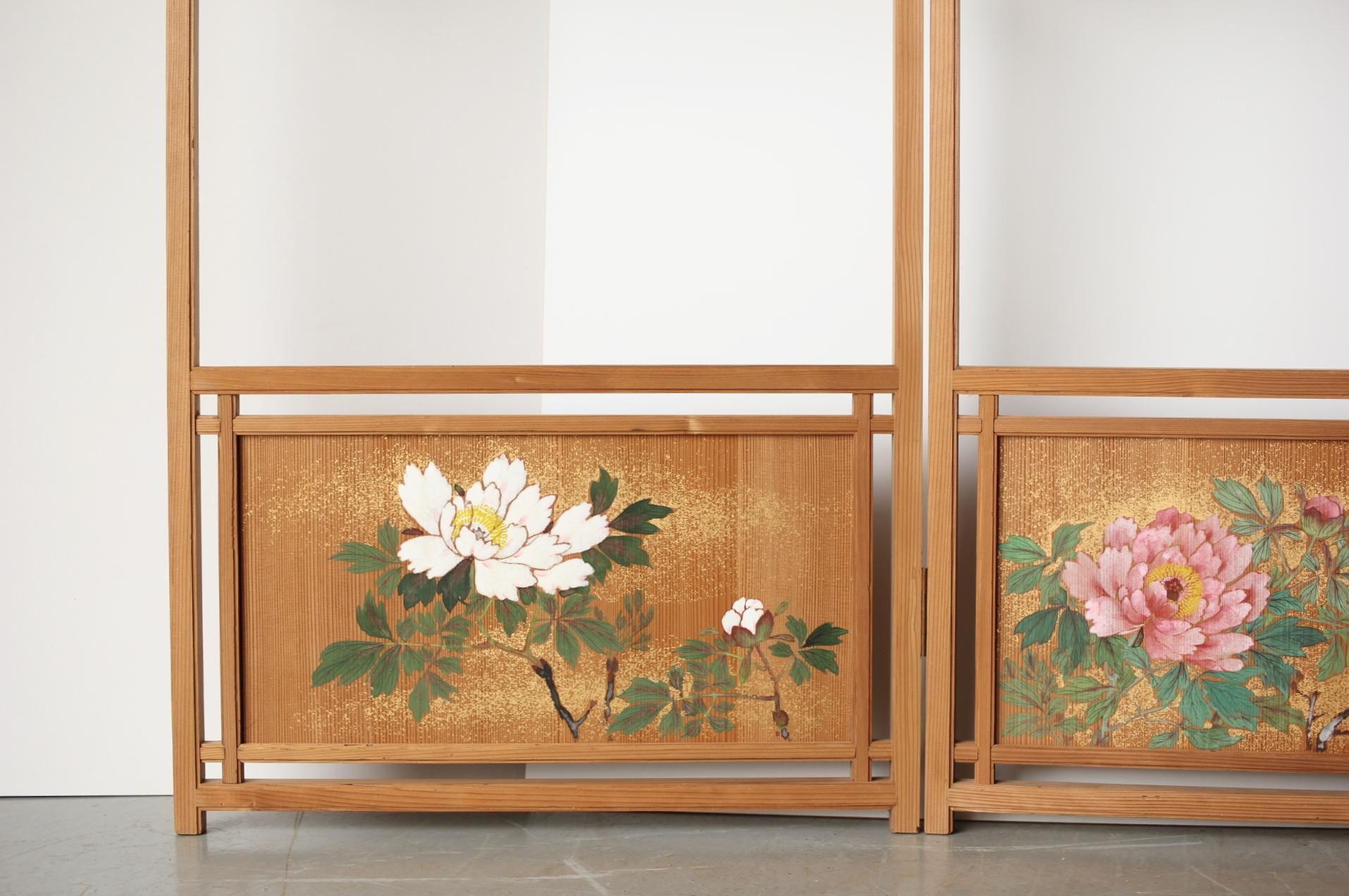 Japanese Antiques Clothes rack folding screen set of 2 by Ishimaru Senshu For Sale 1