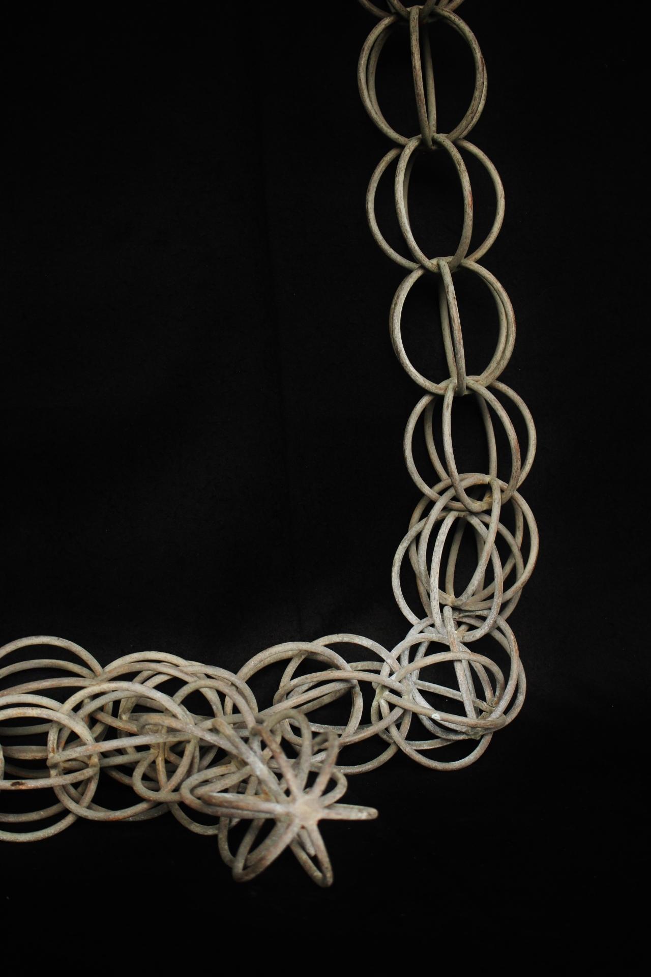 20th Century Japanese Antiques Copper Gutter Chain, Triple Ripples, 3M For Sale