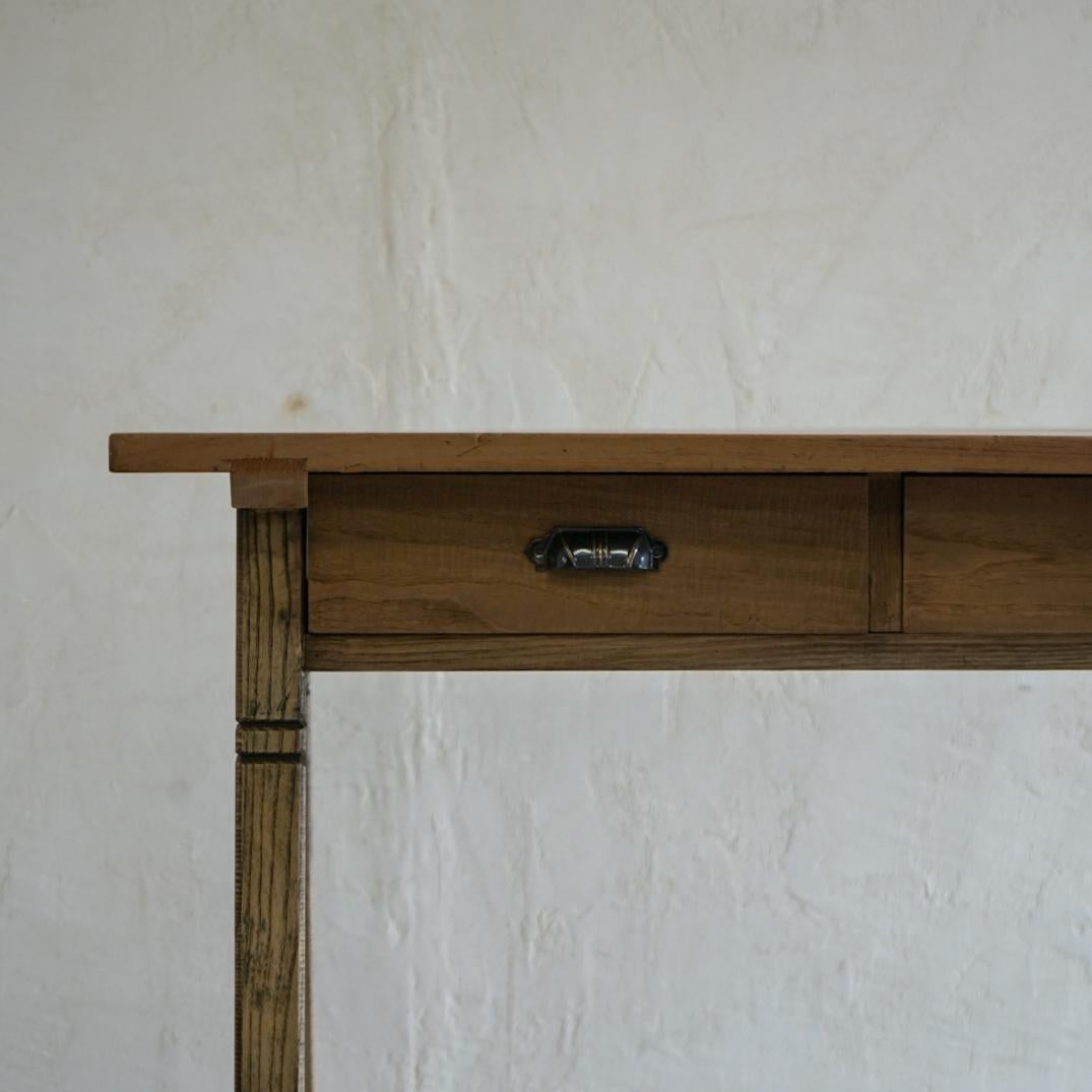 Wood Japanese Antique Dining Table Desk Primitive Japandi For Sale
