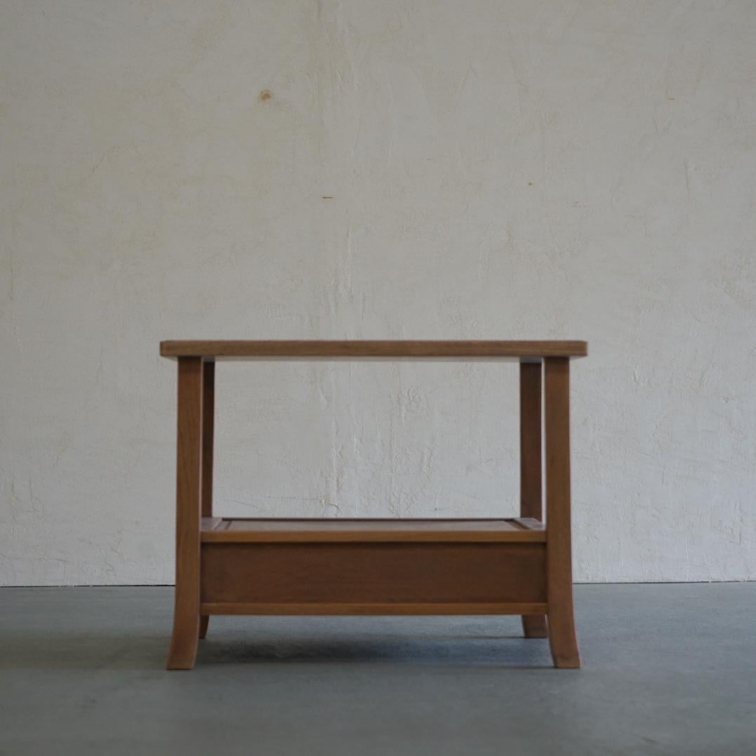 Japanese Antique Exhibition Stand Zelkova Wood 1930s Wabi-Sabi Side Table For Sale 3