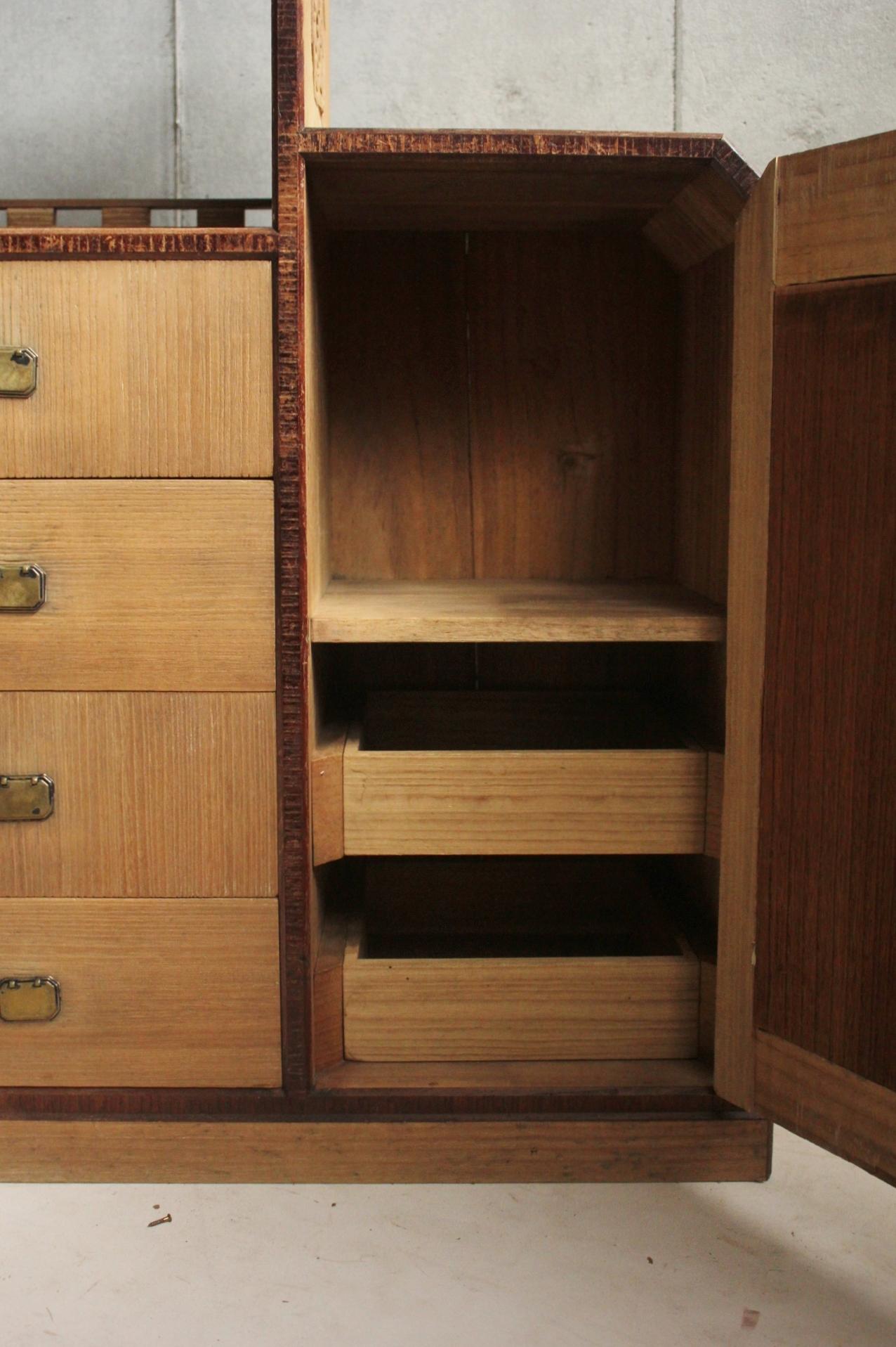 Old Japanese Modern Geometric design by a great joiner Paulownia wood drawer For Sale 3
