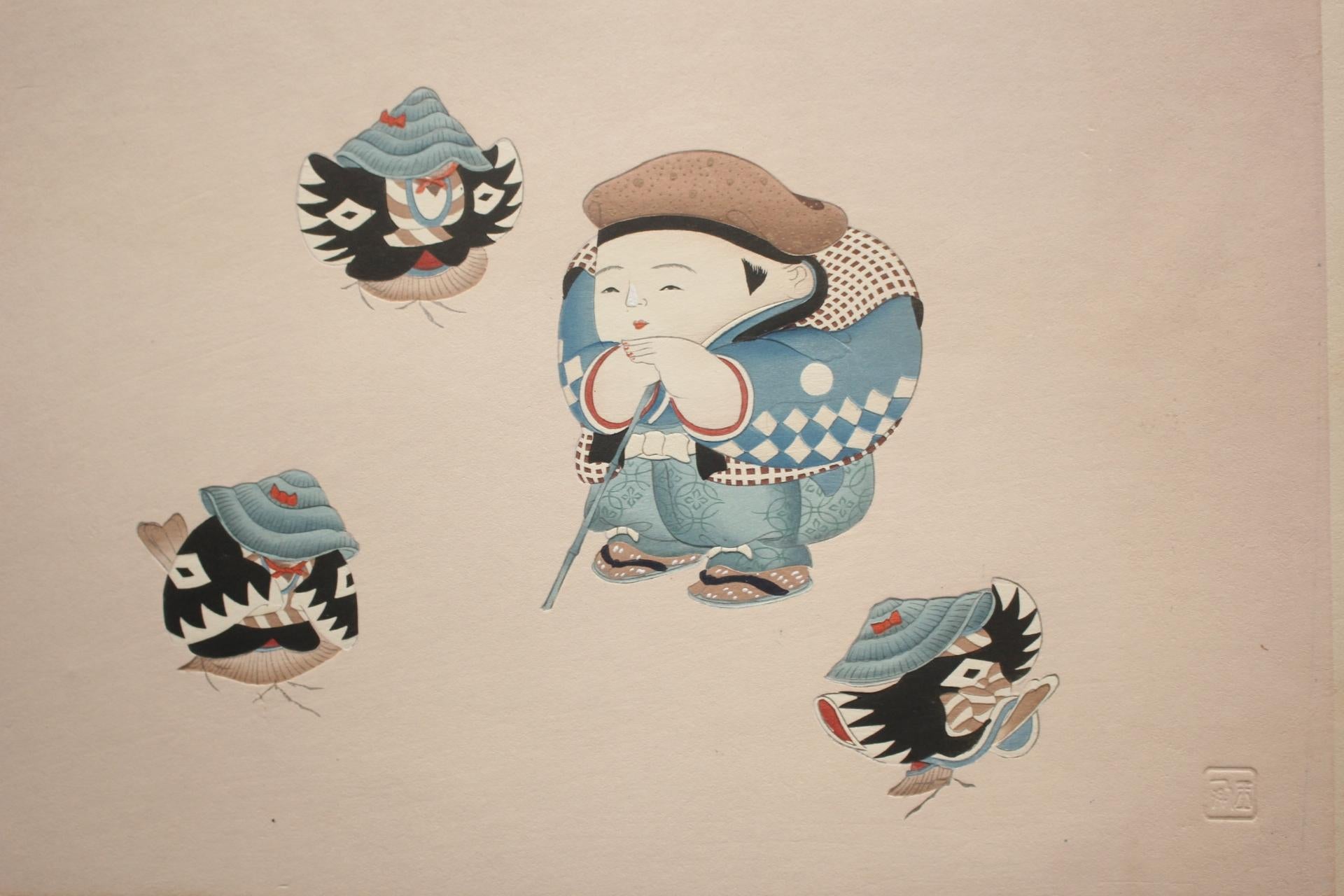 Japanese Antiques Happo-do Fairy Tales by Gyokuho 15 Woodblock Prints Artbook For Sale 10