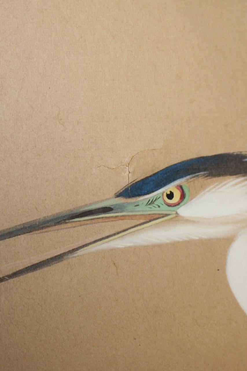 Japanese Antiques 2panels, Heron Folding Screen by Shugo Hotta For Sale 3