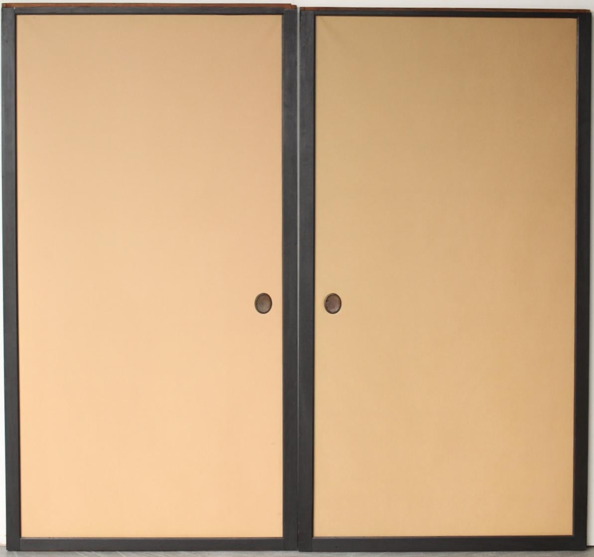 Japanese Antiques Ink painting of a landscape, paper sliding doors, set of 4 For Sale 9