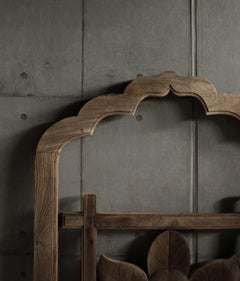 Japanese Antiques Kato-style(Firelight-shaped) wood window, for temples building