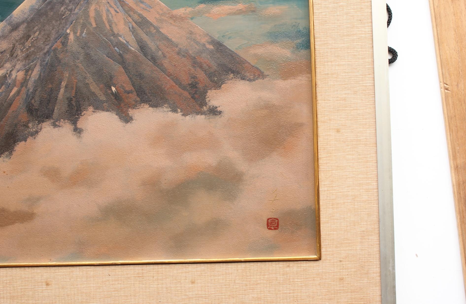Antichità giapponese Kokukokai Senzan dipinto in lacca 