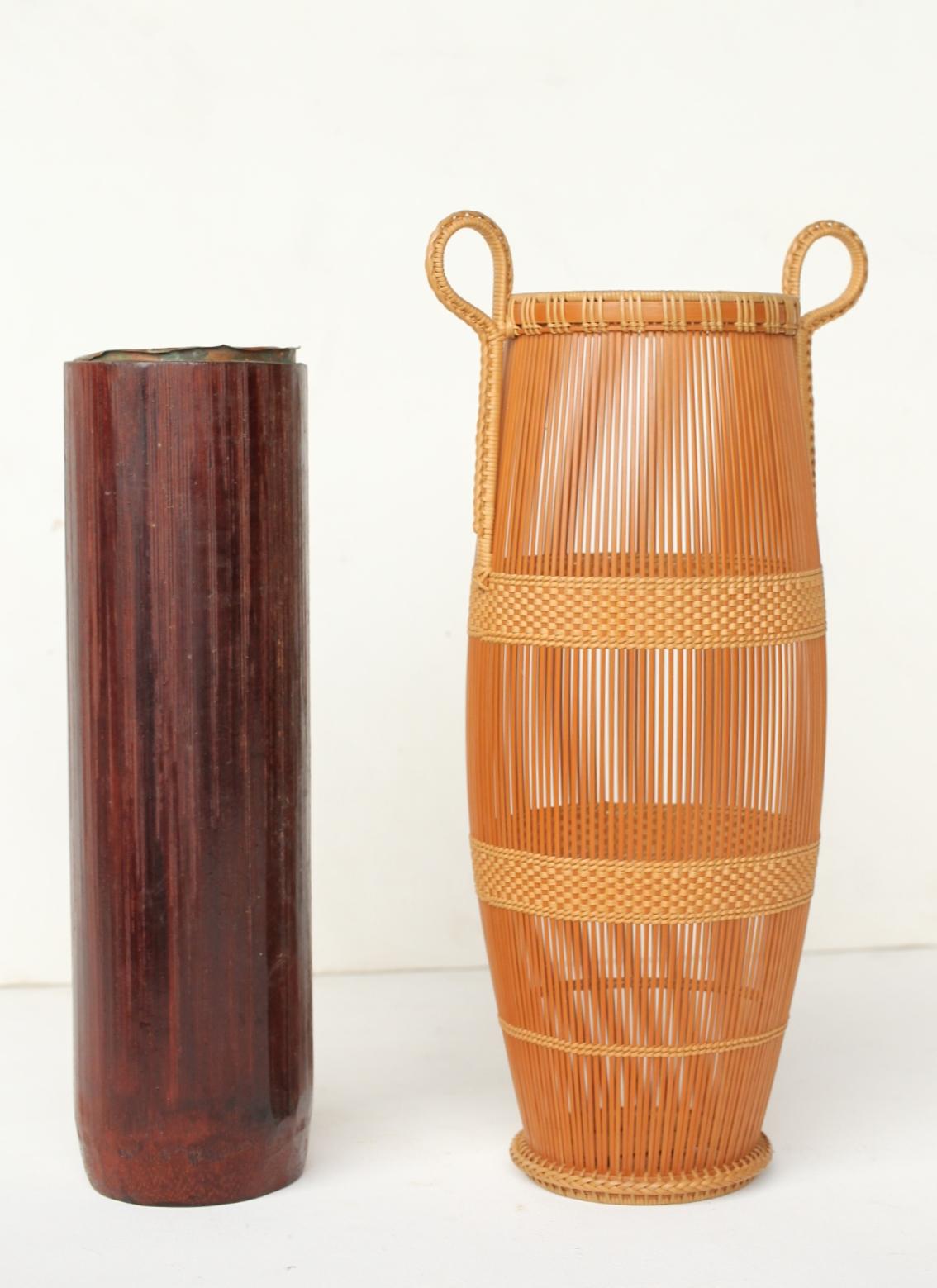Japanese Antiques Kosuge Kogetsu Bamboo Woven Flower Basket For Sale 5