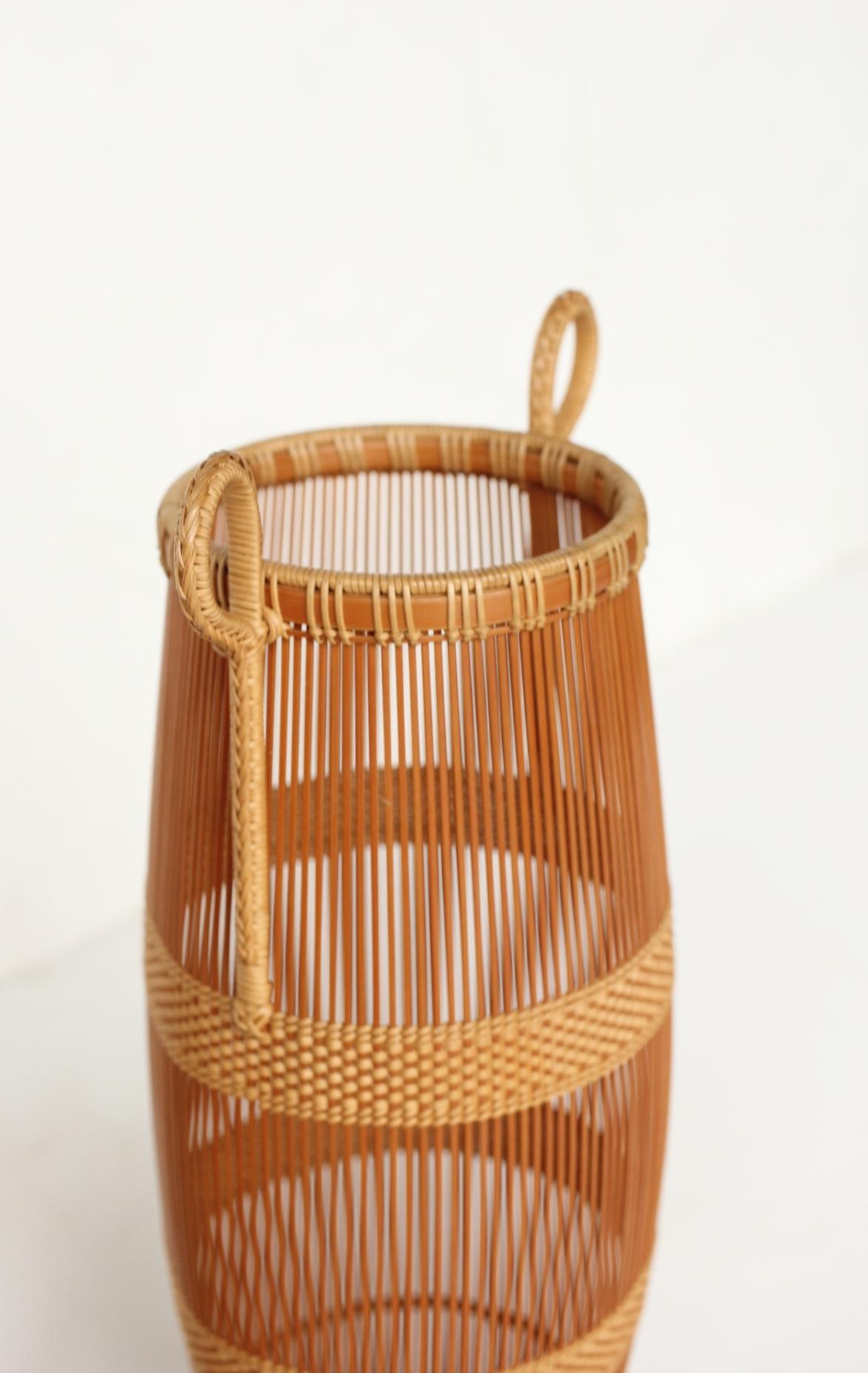 Japanese Antiques Kosuge Kogetsu Bamboo Woven Flower Basket For Sale 6