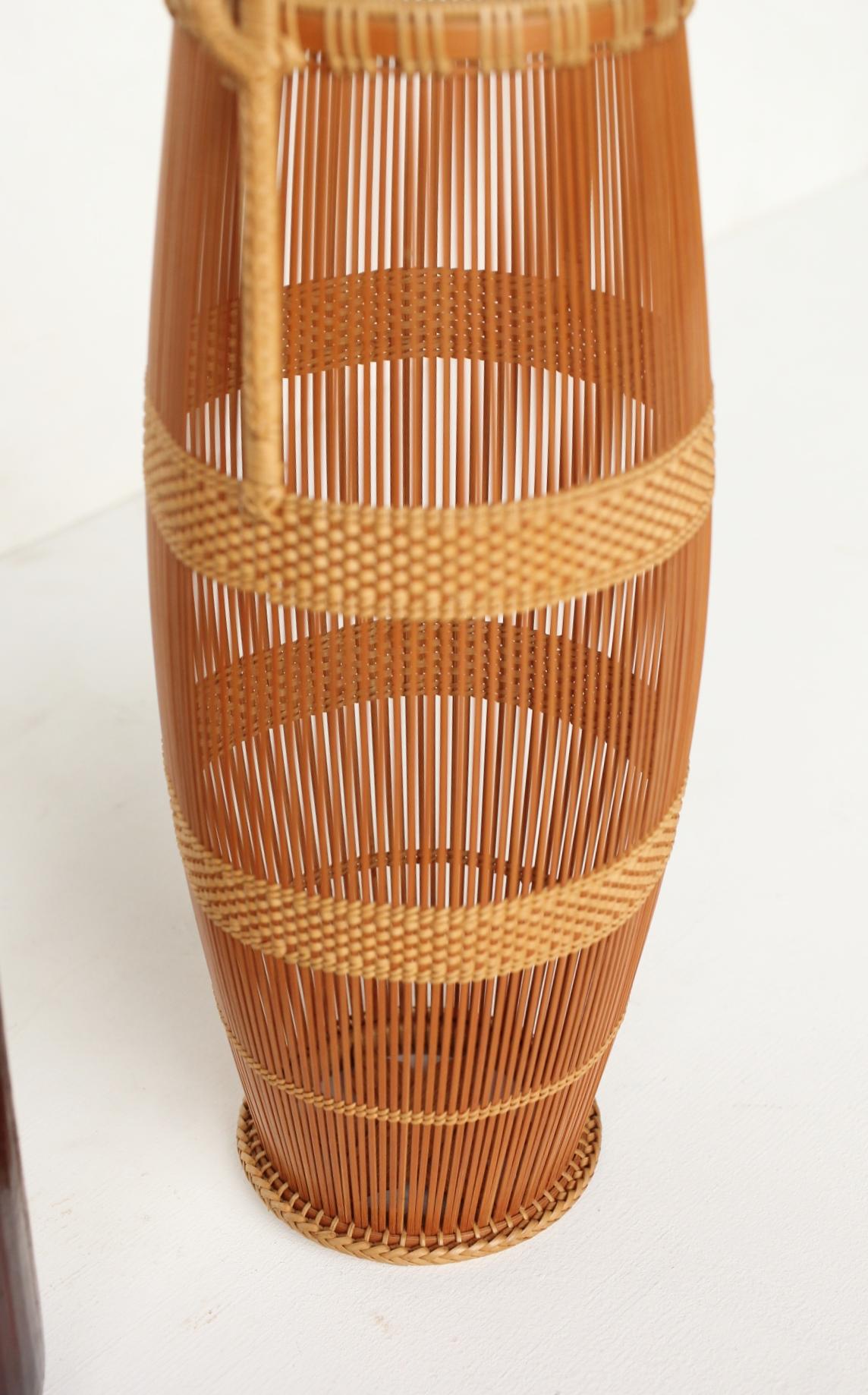 Japanese Antiques Kosuge Kogetsu Bamboo Woven Flower Basket For Sale 7