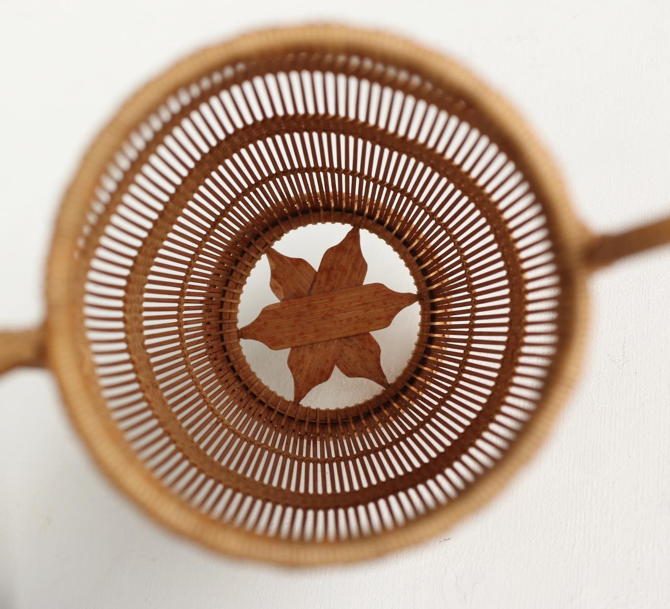 Japanese Antiques Kosuge Kogetsu Bamboo Woven Flower Basket For Sale 8