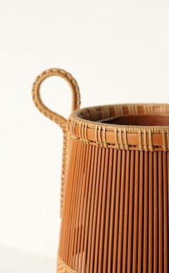 Japanese Antiques Kosuge Kogetsu Bamboo Woven Flower Basket