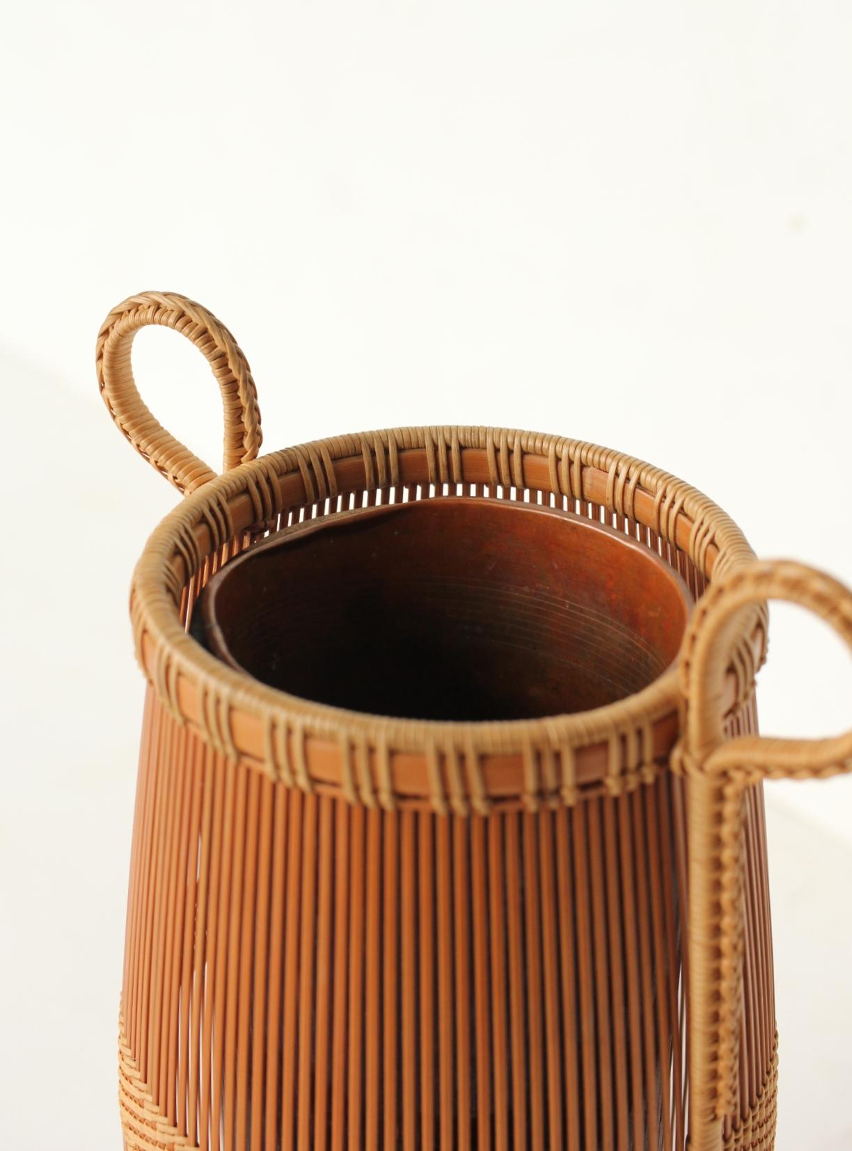 Japanese Antiques Kosuge Kogetsu Bamboo Woven Flower Basket For Sale 1