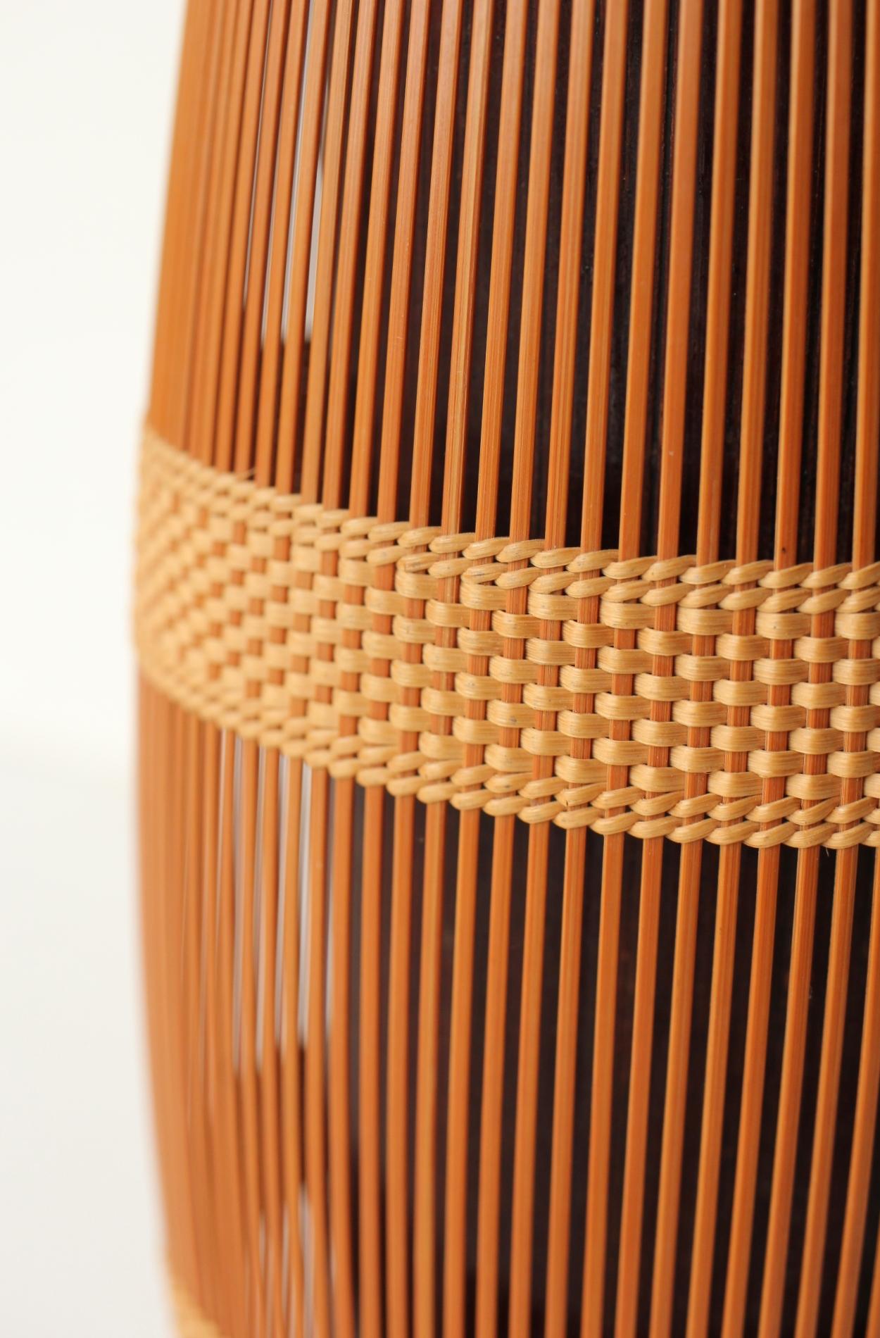 Japanese Antiques Kosuge Kogetsu Bamboo Woven Flower Basket For Sale 3