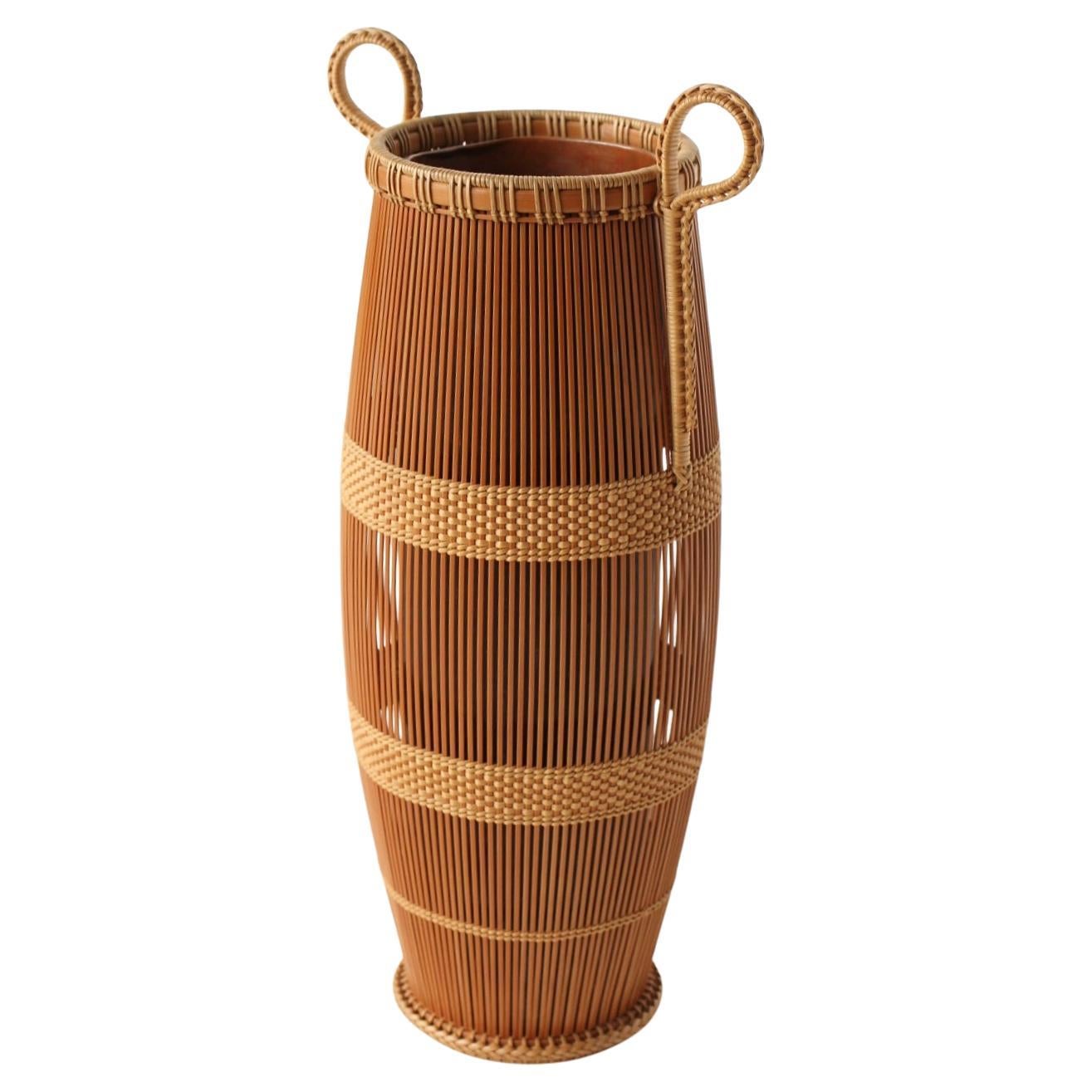 Japanese Antiques Kosuge Kogetsu Bamboo Woven Flower Basket