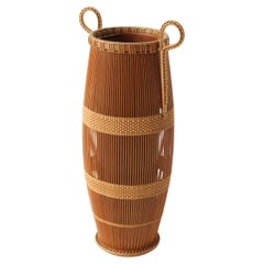 Japanese Antiques Kosuge Kogetsu Bamboo Woven Flower Basket