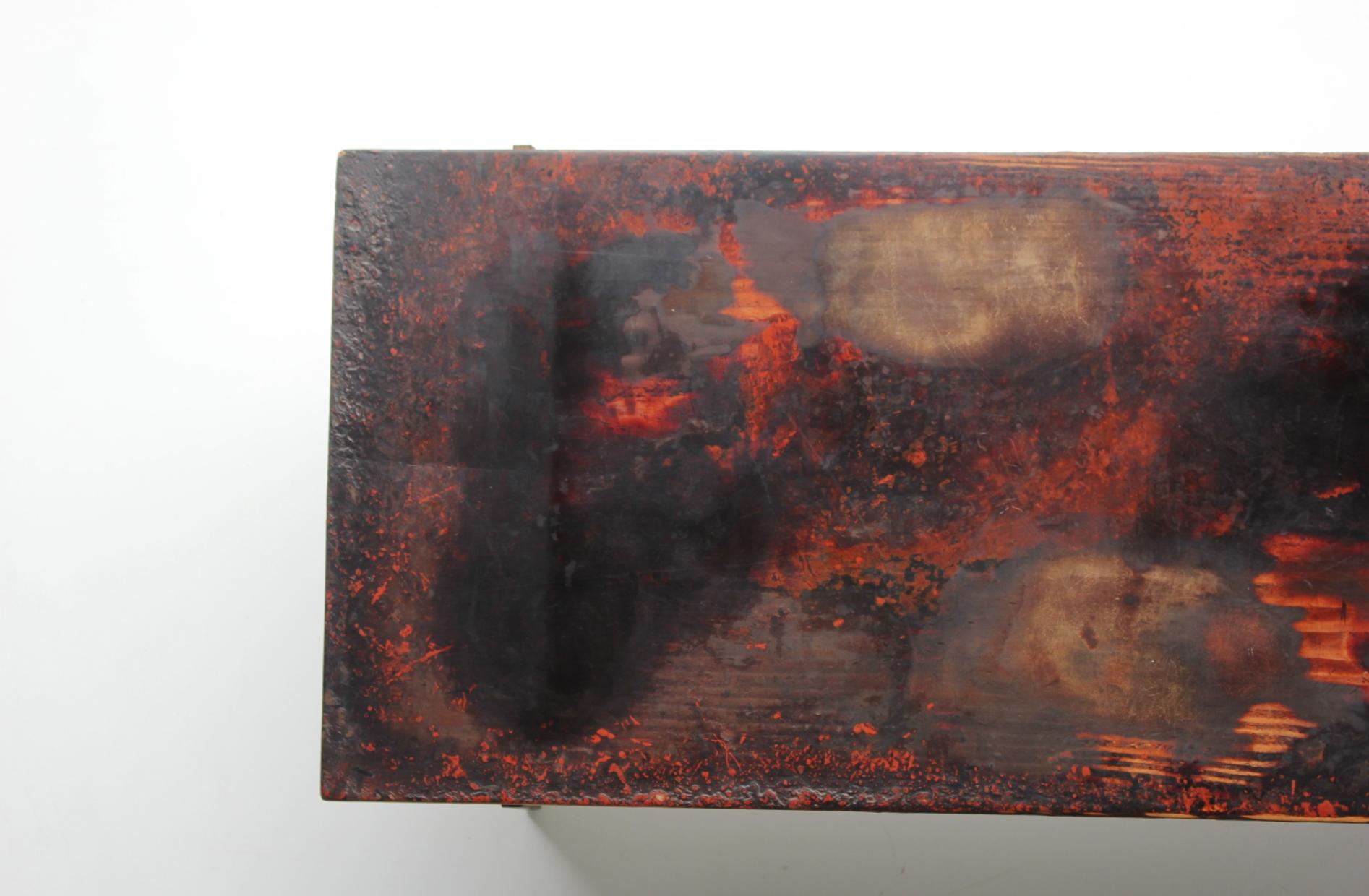 Japanese Antiques Lacquer craftsman's workbench, Abstract Painting In Fair Condition For Sale In Niiza, JP