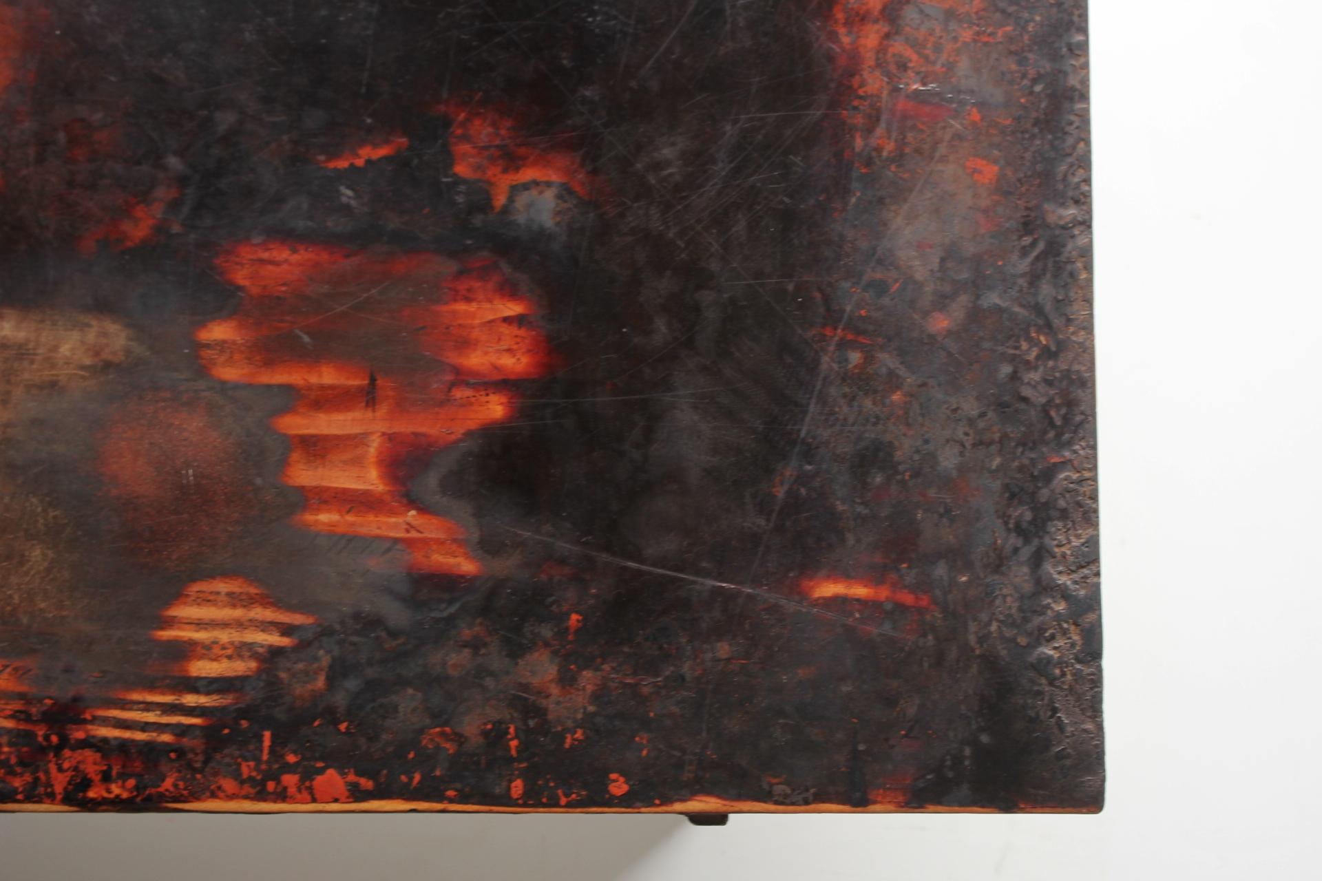Wood Japanese Antiques Lacquer craftsman's workbench, Abstract Painting For Sale