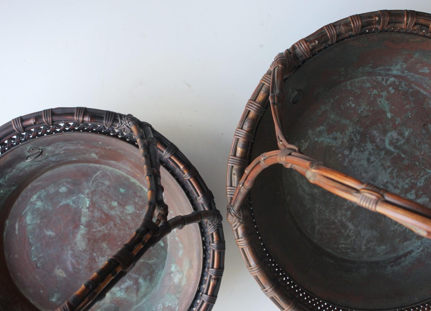Japanese Antiques Maeda Chikubosai II, Hosai, bamboo tray, flat flower basket For Sale 11
