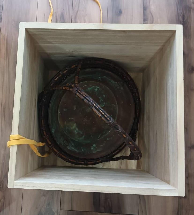 Japanese Antiques Maeda Chikubosai II, Hosai, bamboo tray, flat flower basket For Sale 14