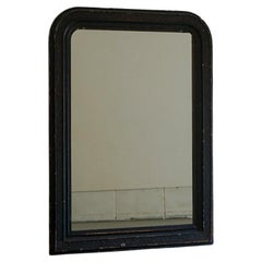 Japanese Vintage Mirror Black Frame 1900s-1920s Wabi-Sabi Japandi