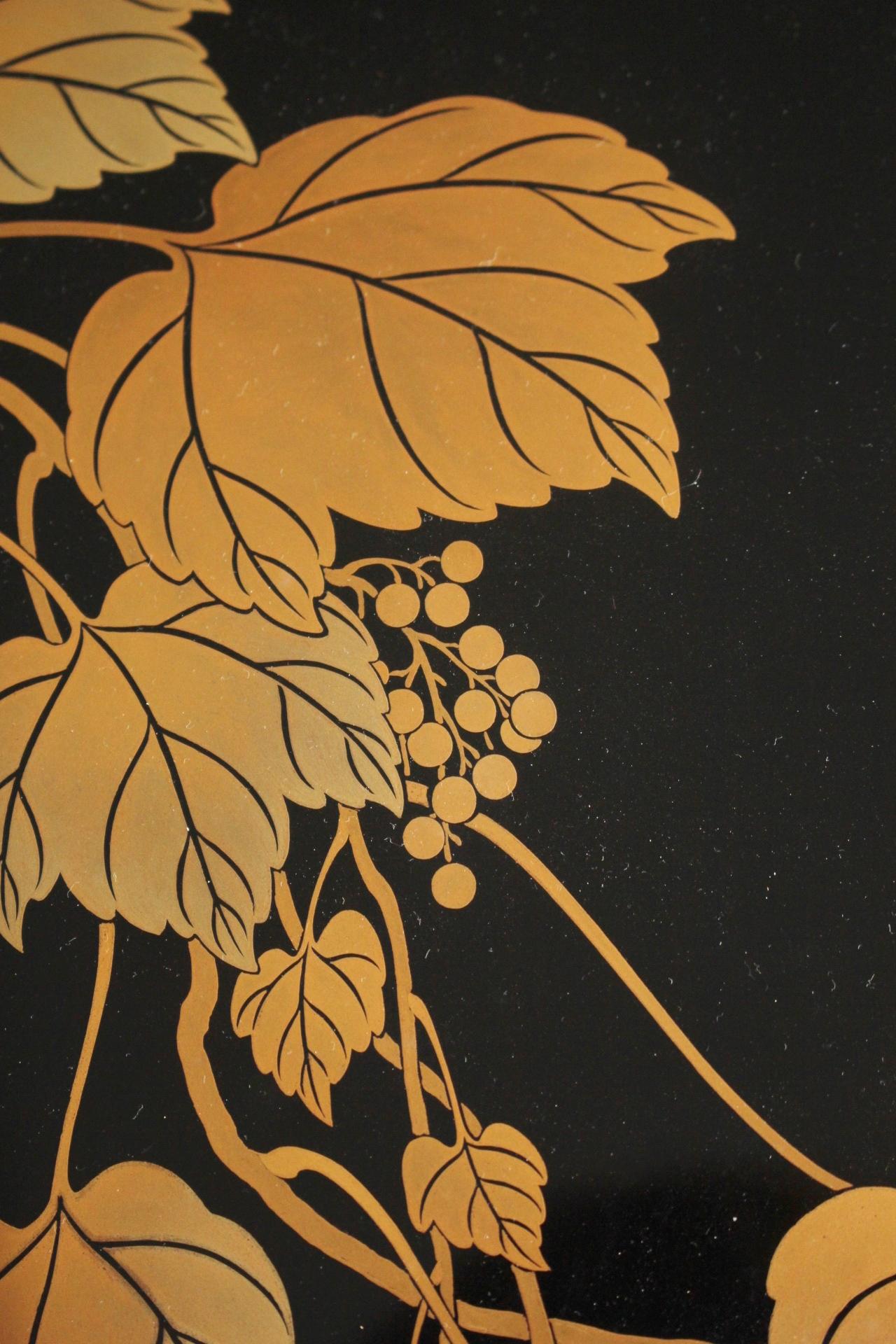 XX secolo Antichità giapponese Mitamura Jiho Ivy Makie (lacca) Scatola di carta per calligrafia in vendita