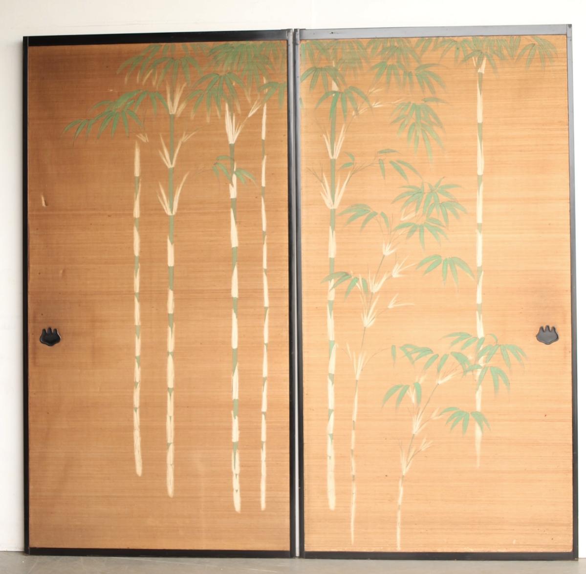 Japanese Antiques Pine Trees, Panel Painting/Sliding Door Painting, 2 Pieces set For Sale 5