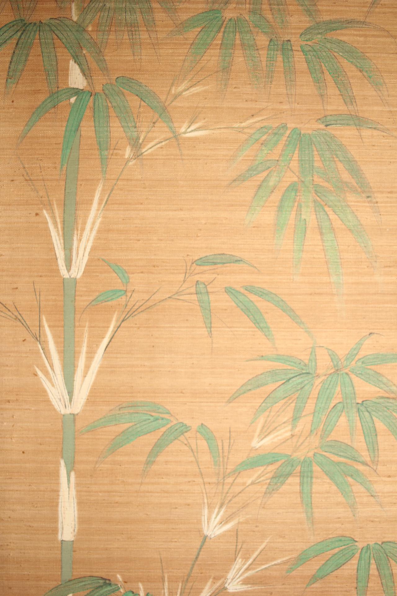 Japanese Antiques Pine Trees, Panel Painting/Sliding Door Painting, 2 Pieces set For Sale 9