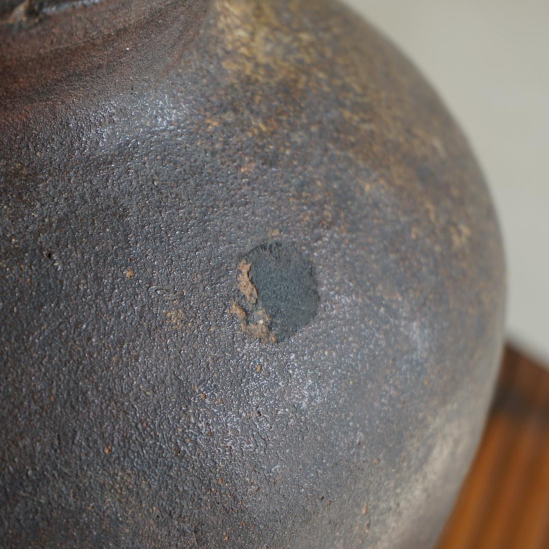 Jarrón de cerámica japonesa antigua Maceta 1850-1890 Wabi-Sabi 1