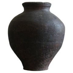 Jarrón de cerámica japonesa antigua Maceta 1850-1890 Wabi-Sabi